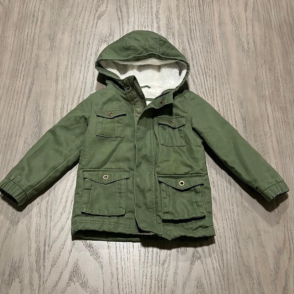 TODDLER GIRLS 3T Cat and Jack Green Fleece Lined Jacket